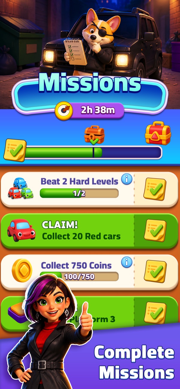 Match Heist missions screen with Sir Wagsworth handing out heist objectives